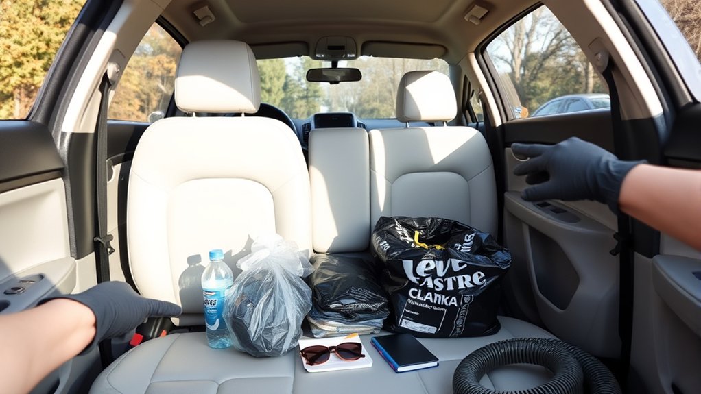 remove trash and belongings