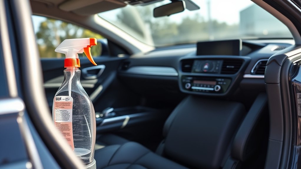 cleaning products in car