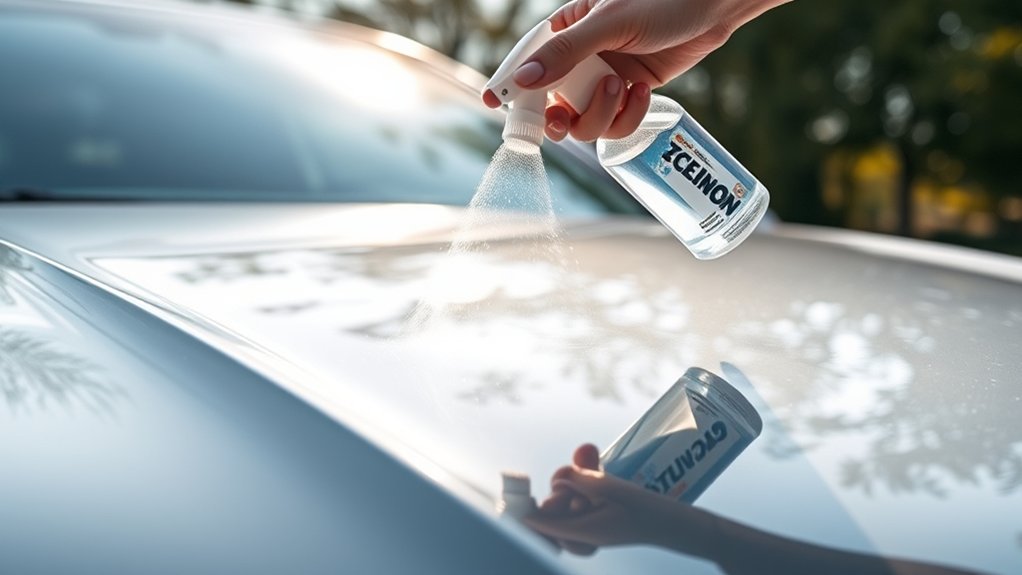 window cleaner on car